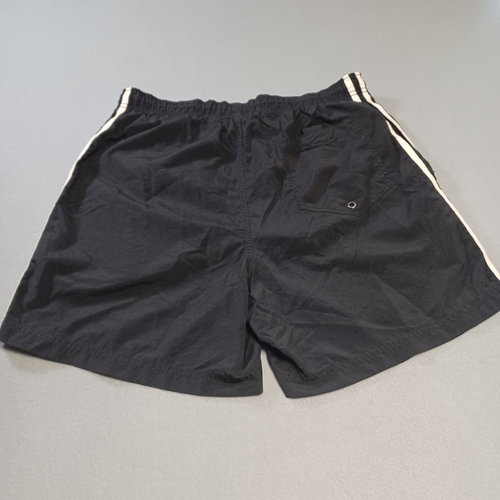 Nautica Competition Mens Swim Trunks Black White Stripe Mesh Lined Size Medium